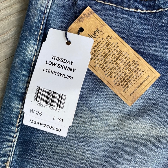 NWT || Silver Jeans Low Rise Tuesday Fit - Picture 3 of 8